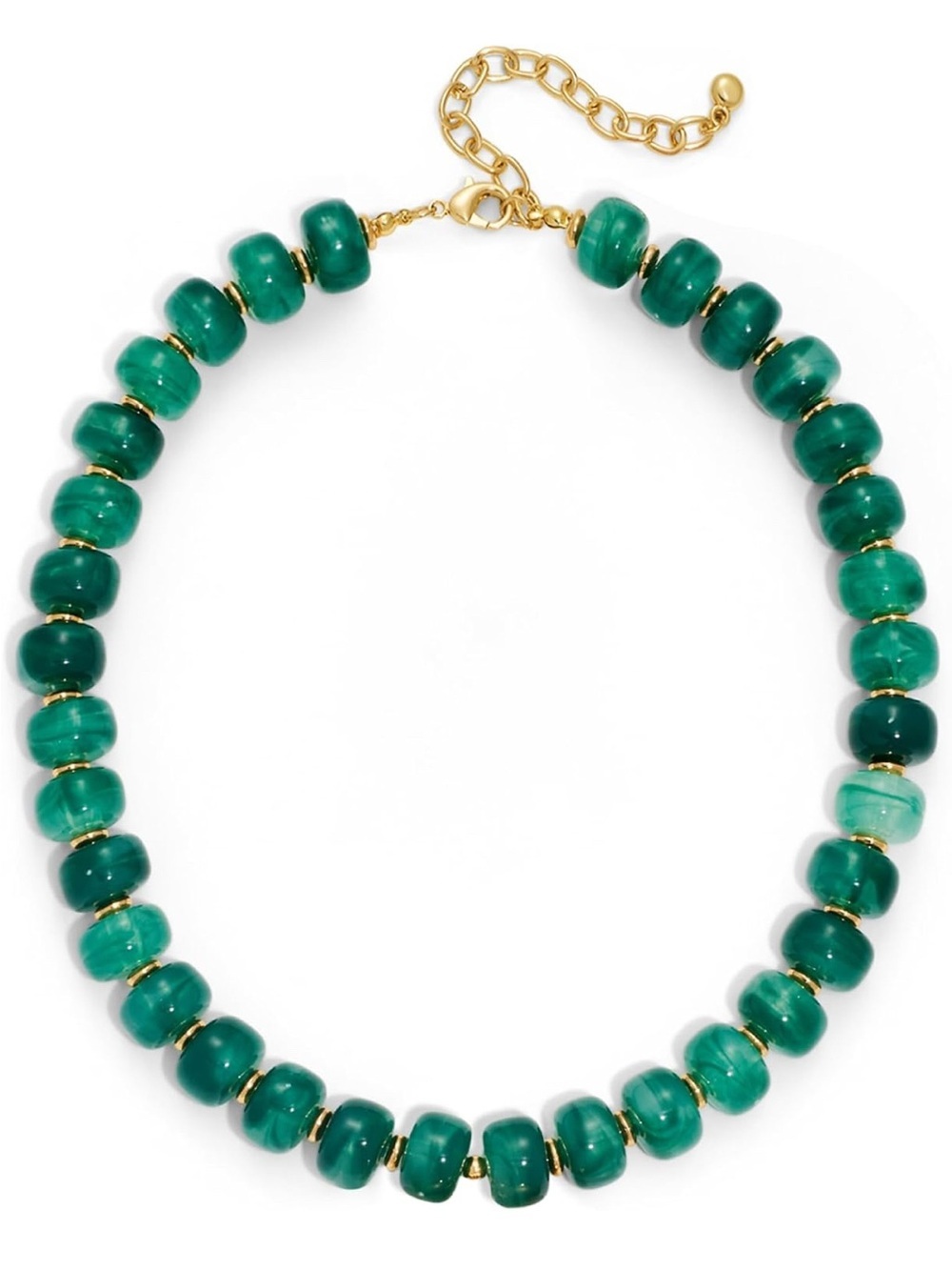 Dark Green Marbled Beaded Necklace